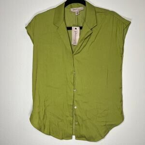 Philosophy Women's sleeveless linen button-up fairycore goblin button blouse